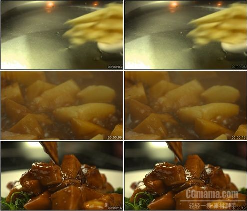 CG0073-餐饮类竹笋炒青菜美味佳肴美食高清实拍视频素材