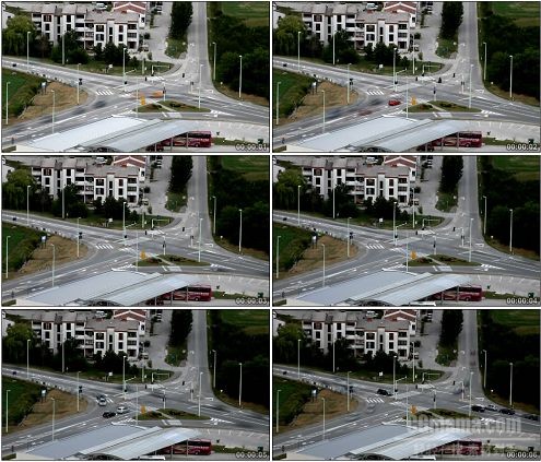 CG0106-城市十字路口快速车流高清实拍视频素材