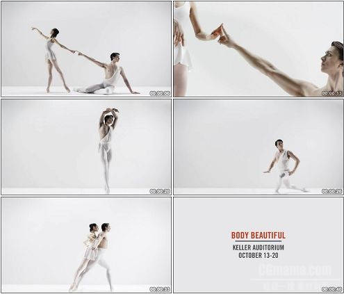CG0109-体态优美的男女双人现代芭蕾舞艺术高清实拍视频素材