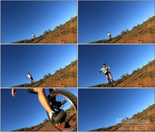 CG0119-骑单轮自行车的外国男人高清实拍视频素材