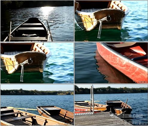CG0123-阳光照耀下碧波湖上的船高清实拍视频素材