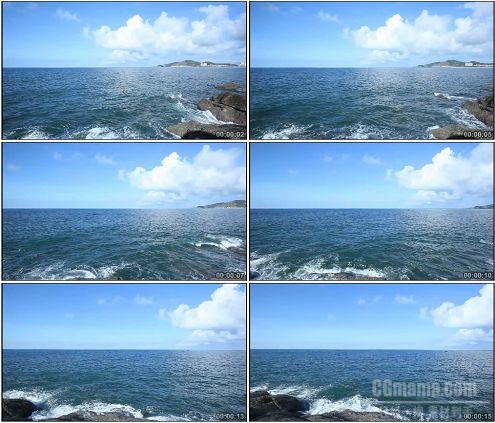 CG0127-海浪翻滚拍打岩石高清实拍视频素材