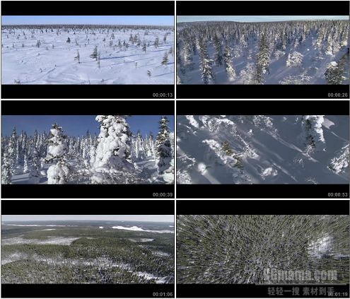 CG0129-林海雪原自然美景航拍高清实拍视频素材