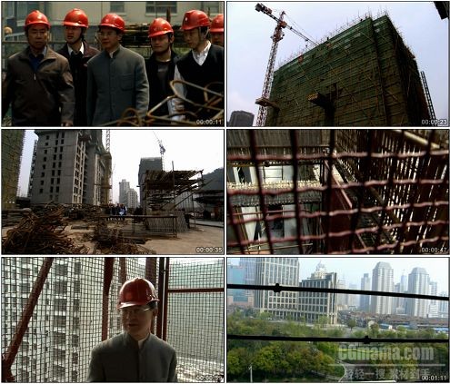 CG0141-商务大楼建筑工地巡查高清实拍视频素材