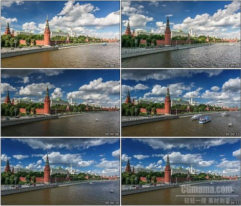 CG0199-莫斯科克里姆林宫时间快速流逝高清实拍视频素材
