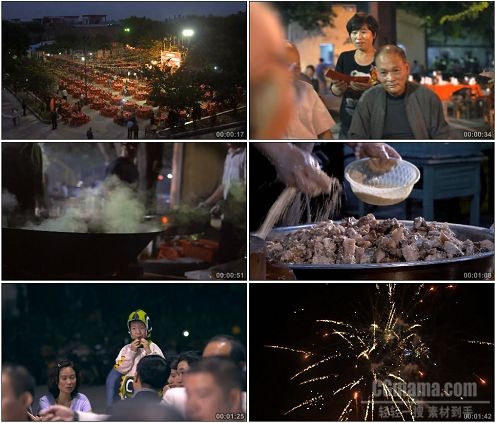 CG0203-农村宴会酒席喝酒吃菜做菜场面高清实拍视频素材