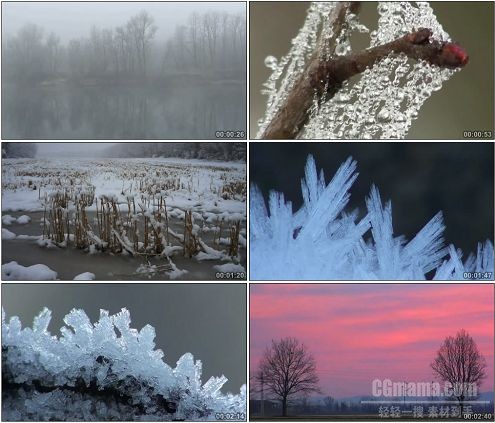 CG0205-冬天的景色雾和冰的季节自然风光高清实拍视频素材