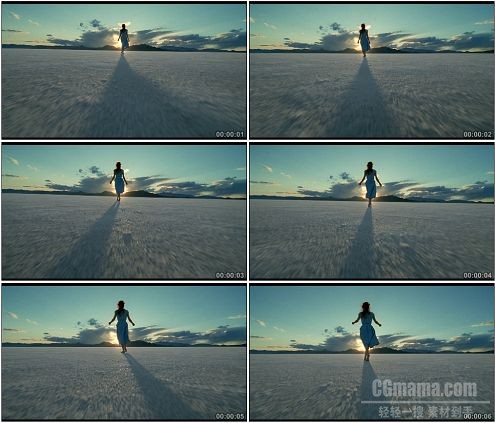 CG0206-女孩光着脚丫背对镜头走向阳光长长的身影走向美好阳光的未来高清实拍视频素材