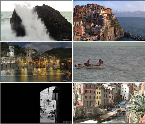CG0216-意大利五渔村碧海奇峰旅游风光高清实拍视频素材