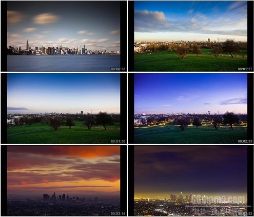 CG0253-城市大都市风光从白昼到黑夜高清实拍视频素材