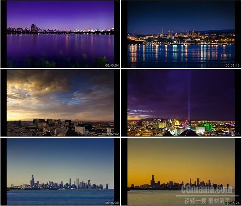 CG0261-华灯初上夜幕降临傍晚城市美景高清实拍视频素材