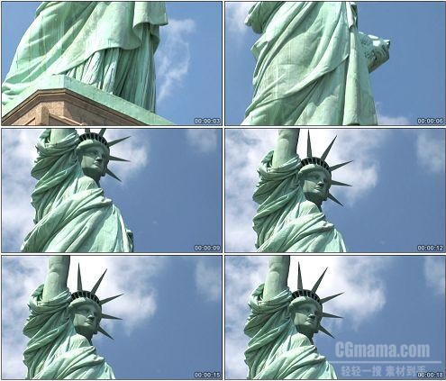 CG0282-美国纽约自由女神像特写镜头高清实拍视频素材