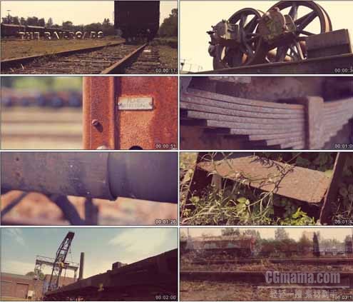 CG0292-老火车站布满铁锈的老货运列车特写画面高清实拍视频素材