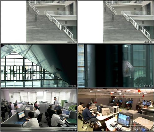 CG0323-展示公司办公场景爬楼梯高清实拍视频素材