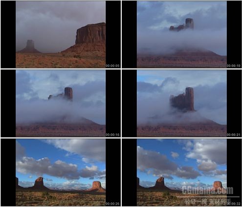 CG0331-美洲俏丽岩石云彩快速流动高清实拍视频素材