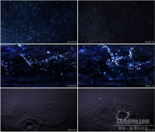 CG0343-水滴滴入水中溅起水花高清实拍视频素材