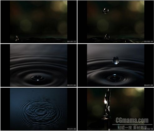 CG0364-蓝色水滴水花波纹标清实拍视频素材