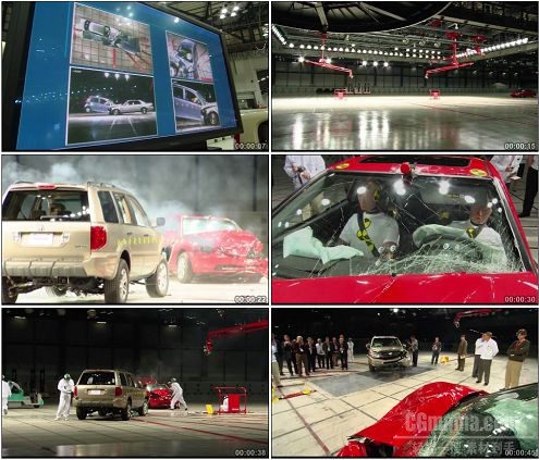 CG0390-汽车撞击测试和营救高清实拍视频素材
