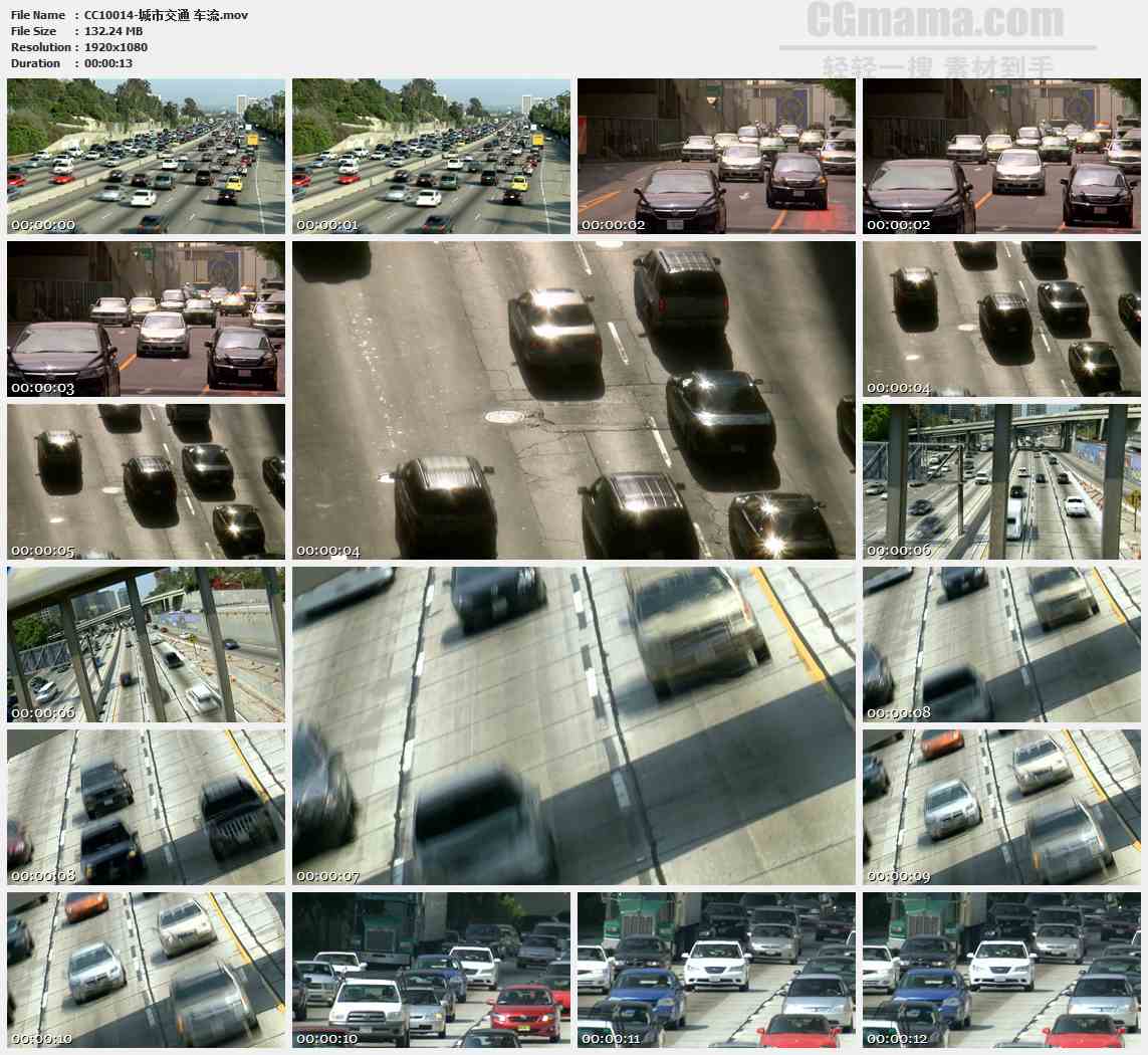 CC10014-城市立交交通车流高清实拍视频素材