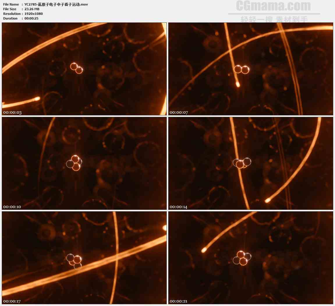 YC2785-氦原子电子中子质子运动高清实拍视频素材