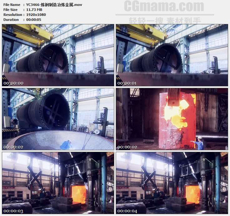 YC3466-炼钢制造冶炼金属高清实拍视频素材