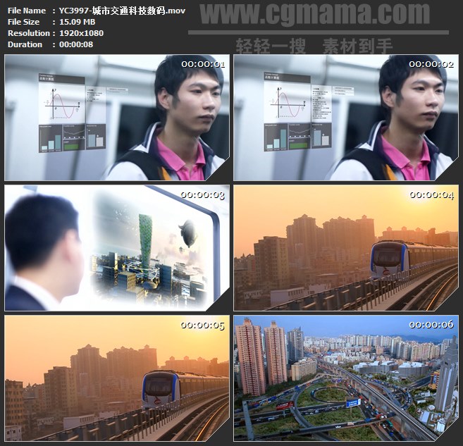 YC3997-城市交通科技数码高清实拍视频素材