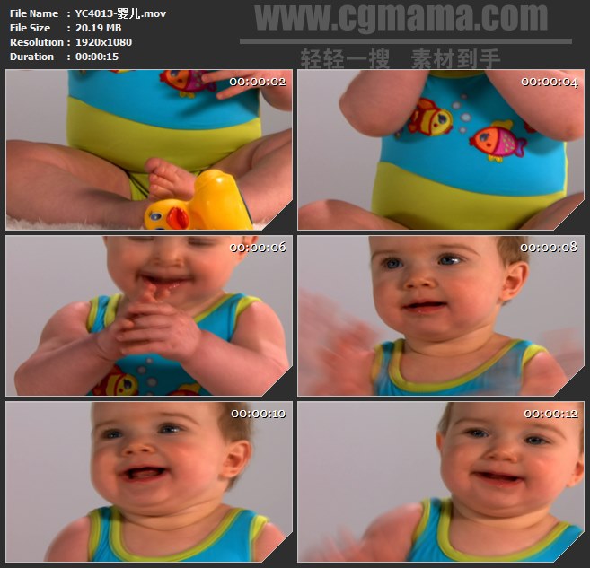 YC4013-婴儿宝贝孩子开心笑脸特写高清实拍视频素材