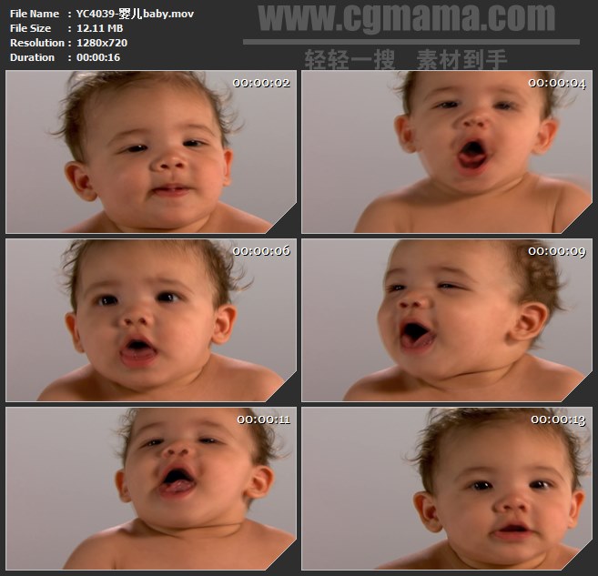 YC4039-外国婴儿baby脸部特写咿呀学语高清实拍视频素材