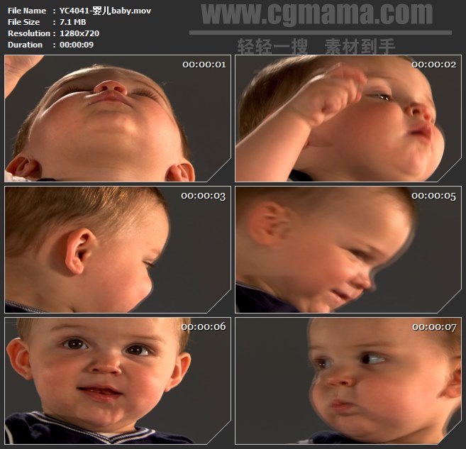 YC4041-婴儿baby脸部特写笑脸高清实拍视频素材