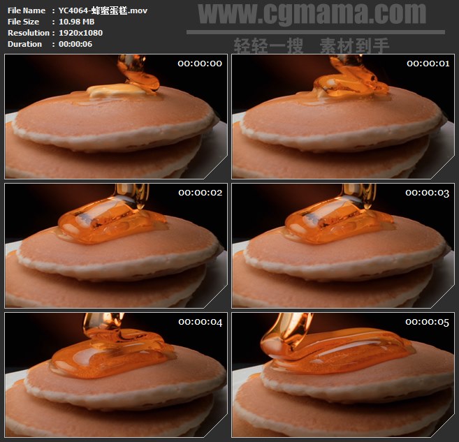 YC4064-蜂蜜蛋糕高清实拍视频素材