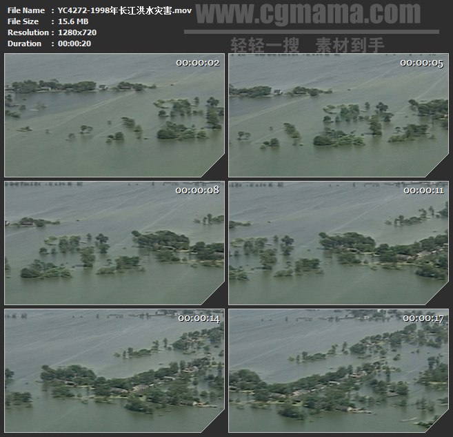 YC4272-1998年长江洪水灾害高清实拍视频素材