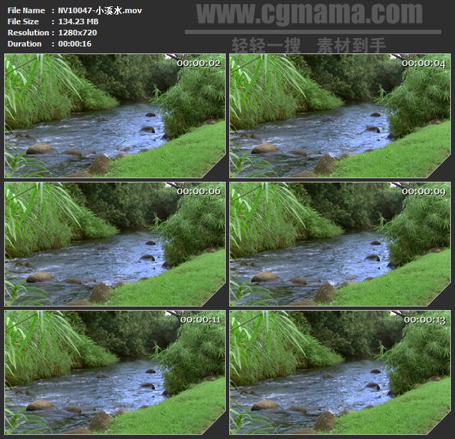 NV10047-小溪水风景高清实拍视频素材