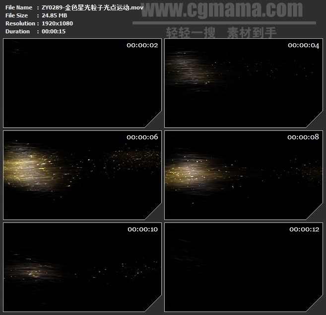 ZY0289-金色星光粒子光点运动 高清实拍视频素材