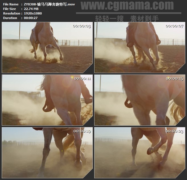 ZY0308-骑马马蹄奔跑特写 高清实拍视频素材