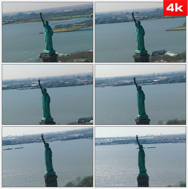 4K0004自由女神像高清实拍视频素材