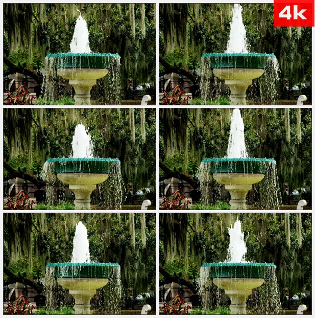 4K0014在萨凡纳小喷泉广场 高清实拍视频素材