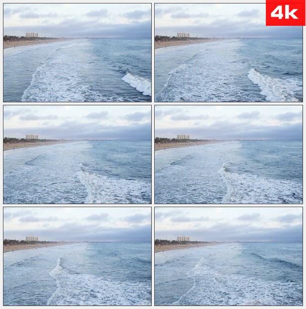 4K0016在加利福尼亚南部海岸的波涛滚滚 高清实拍视频素材