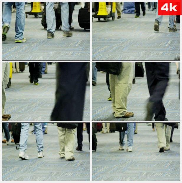 4K0018在机场走路行人的脚步 高清实拍视频素材