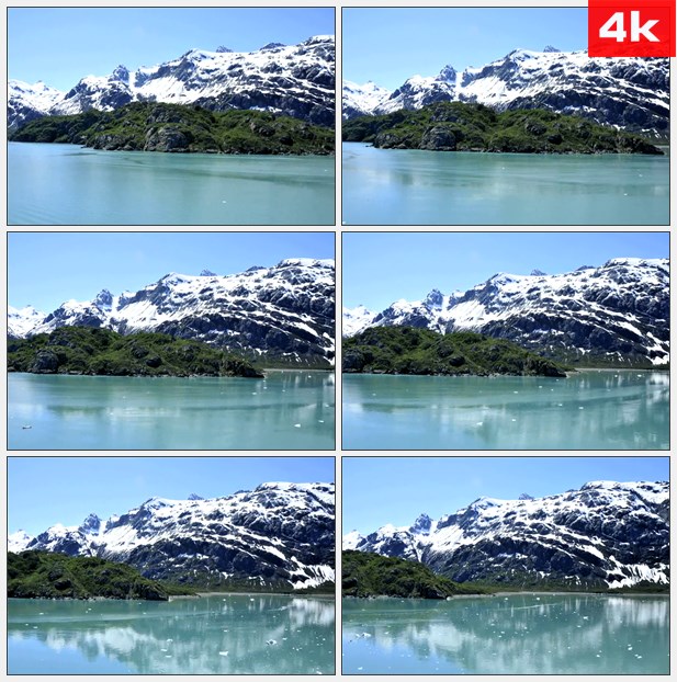 4K0027在阿拉斯加风景秀丽的冰川侧 高清实拍视频素材