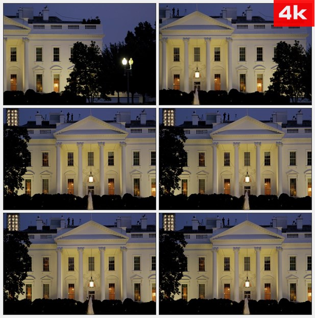 4K0052夜晚的白宫 高清实拍视频素材