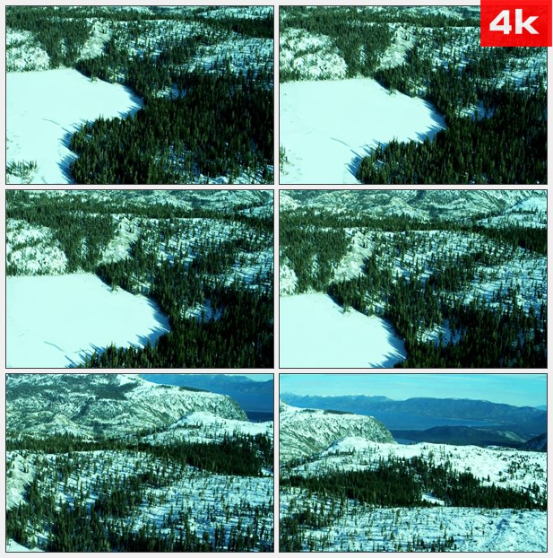 4K0094雪覆盖地面倾斜至山景观高清实拍视频素材