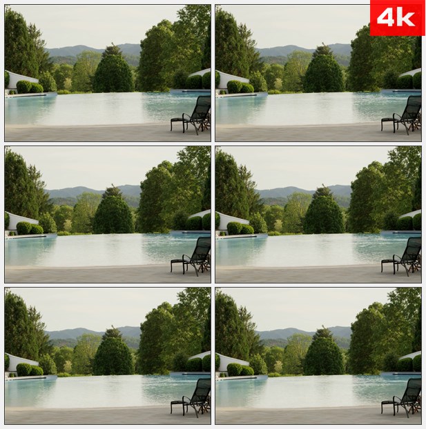 4K0102休闲娱乐游泳池躺椅高清实拍视频素材