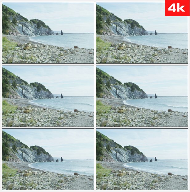 4K0107新斯科舍石的海边 高清实拍视频素材