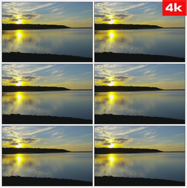 4K0108新斯科舍的日出照射在湖面上 高清实拍视频素材