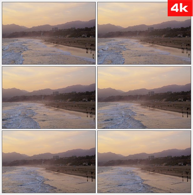 4K0133夕阳下的海滩 高清实拍视频素材