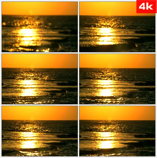 4K0134夕阳反射在水面上3 高清实拍视频素材