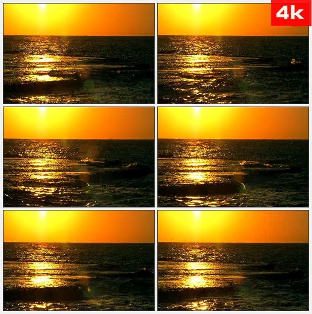 4K0135夕阳反射在水面上2 高清实拍视频素材