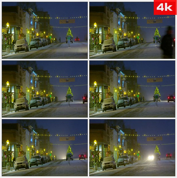 4K0146晚上街道拍摄 高清实拍视频素材