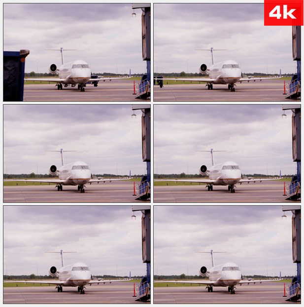 4K0148停机坪周围的飞机 车俩穿梭 高清实拍视频素材