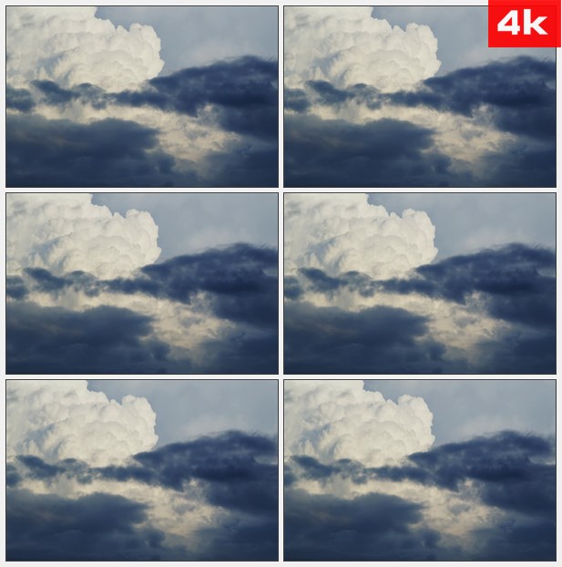 4K0154天空中的乌云和白云 高清实拍视频素材